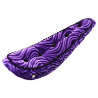 20 Inch Spiral Velour Banana Seat w/Buttons - Purple/Black