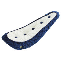 20 Inch Spiral Velour Banana Seat w/Buttons - White/Blue