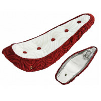 20 Inch Spiral Velour Banana Seat w/Buttons - White/Red