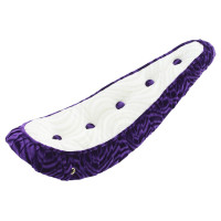 20 Inch Spiral Velour Banana Seat w/Buttons - White/Purple
