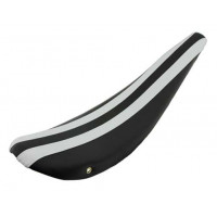 26 Inch Vinyl Rally Stripe Banana Seat - Black/White Stripe