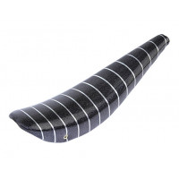 26 Inch Vinyl Sparkle Banana Seat w/Stripes - Black Glitter/Silver 