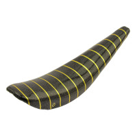 26 Inch Vinyl Sparkle Banana Seat w/Stripes - Black Glitter/Gold