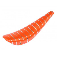 26 Inch Vinyl Sparkle Banana Seat w/Stripes - Orange Glitter/Silver