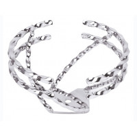 Double Square Twisted Split Swirl Steering Wheel - Chrome