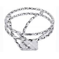 Double Square Twisted Swirl Steering Wheel - Chrome