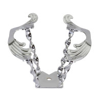 Flat Twisted Split Wing Steering Wheel - Chrome
