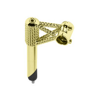 Quad Fine Twisted Double Bolt Handlebar Stem 22.2mm - Gold Tone
