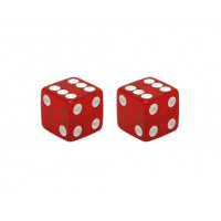 Valve Cap Dice - Clear Red/White