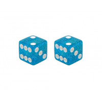 Valve Cap Dice - Glitter Blue/White