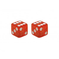 Valve Cap Dice - Glitter Red/White