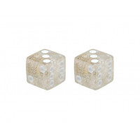 Valve Cap Dice - Glitter Clear/White