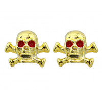 Valve Cap Skull & Crossbones - Gold Tone