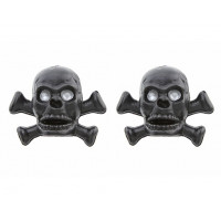 Valve Cap Skull & Crossbones - Black