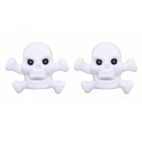 Valve Cap Skull & Crossbones - White