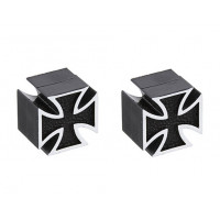Valve Cap Chopper Cross - Black/White