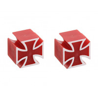 Valve Cap Chopper Cross - Red/White