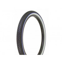 20 x 1.75 Brick Tread Tire - Black/White Sidewall/Blue Stripe