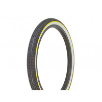 20 x 1.75 Brick Tread Tire - Black/White Sidewall/Yellow Stripe