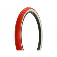 26 x 2.125 Brick Tread Tire - Red/White Sidewall