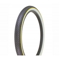 26 x 2.125 Brick Tread Tire - Black/White Sidewall/Yellow Stripe