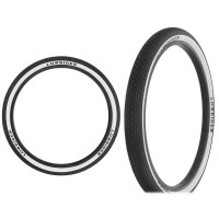 26 x 2.125 Brick Tread LOWRIDER Raised Letter Tire - Black/White Sidewall