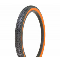 26 x 2.125 Heavy Diamond Tread Tire - Black/Orange Sidewall