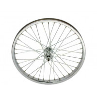 20x2.125 Inch Rear 36 Spoke Cross Wheel w/Freewheel Hub - Chrome