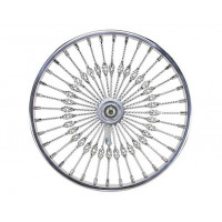 20 Inch Rear 36 Twisted Spoke w/Cage Radial Wheel w/Coaster Hub - Chrome
