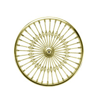 20 Inch Front 36 Twisted w/Cage Spoke Radial Wheel - Gold Tone