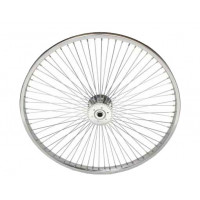 24 Inch Hollow Hub 72 Spoke Radial Wheel - Chrome