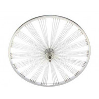 26 Inch Rear 144 Spoke Radial Fan Wheel w/Freewheel Hub - Chrome
