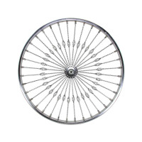 26 Inch Front 36 Twisted w/Cage Spoke Radial Wheel - Chrome