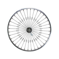 26 Inch Rear 36 Twisted Spoke w/Cage Radial Wheel w/Coaster Hub - Chrome