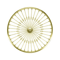26 Inch Front 36 Twisted w/Cage Spoke Radial Wheel - Gold Tone