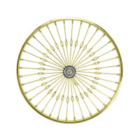 26 Inch Rear 36 Twisted Spoke w/Cage Radial Wheel w/Coaster Hub - Gold Tone