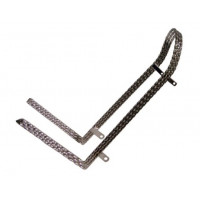 19 Inch Triple Square Twisted 90 Degree Bent Sissy Bar - Chrome